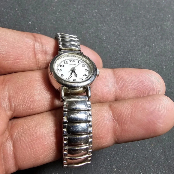 Pulsar By Seiko Ladies Quartz Watch Silver Tone White Dial Working V811-3020 - Picture 4 of 9